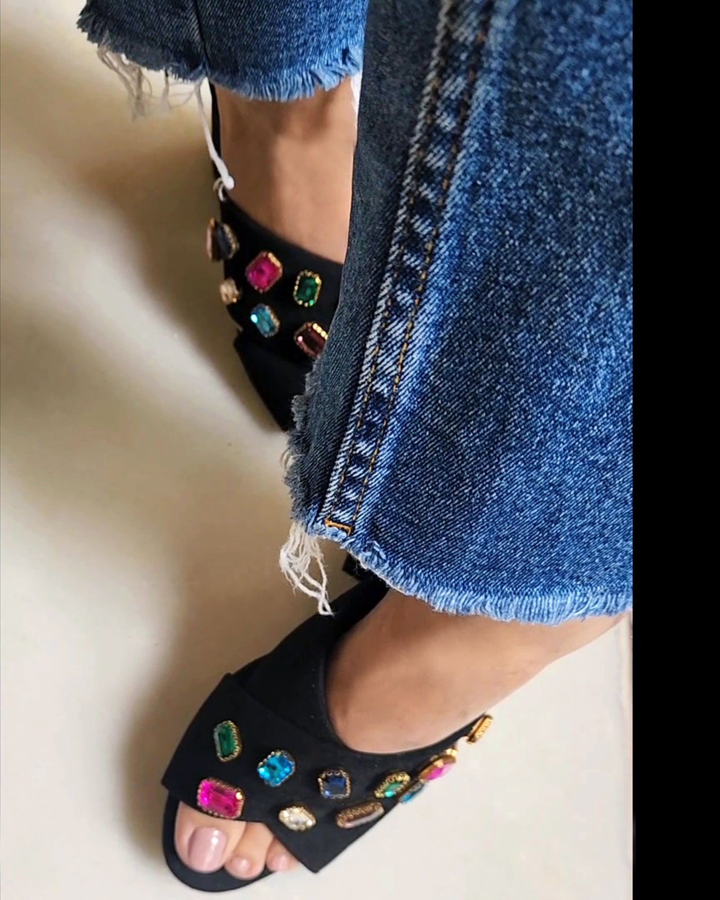 Colour burst, Block Heels: Black