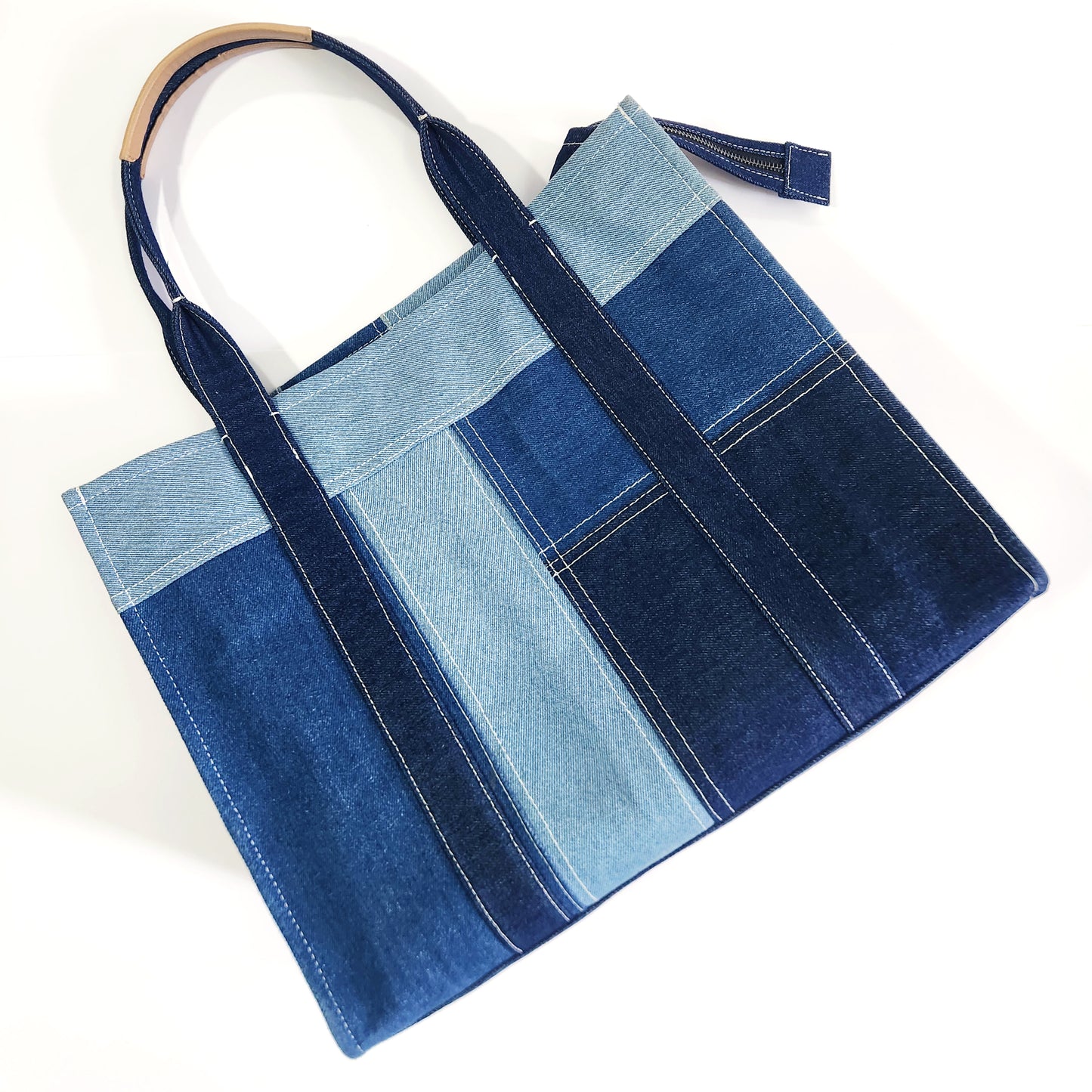 Denim blue totebag large handbag shop work tote