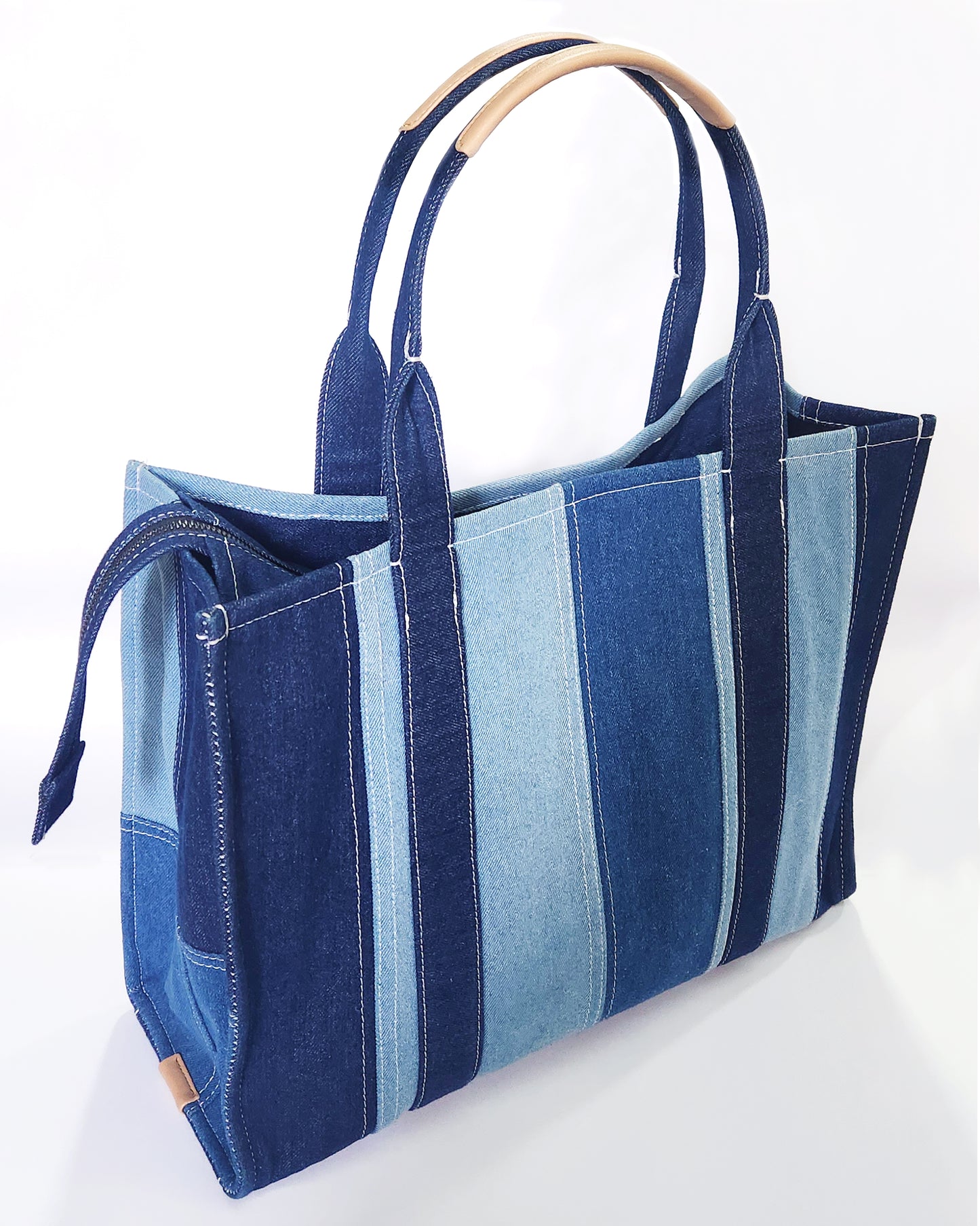 Denim blue totebag large handbag shop work tote