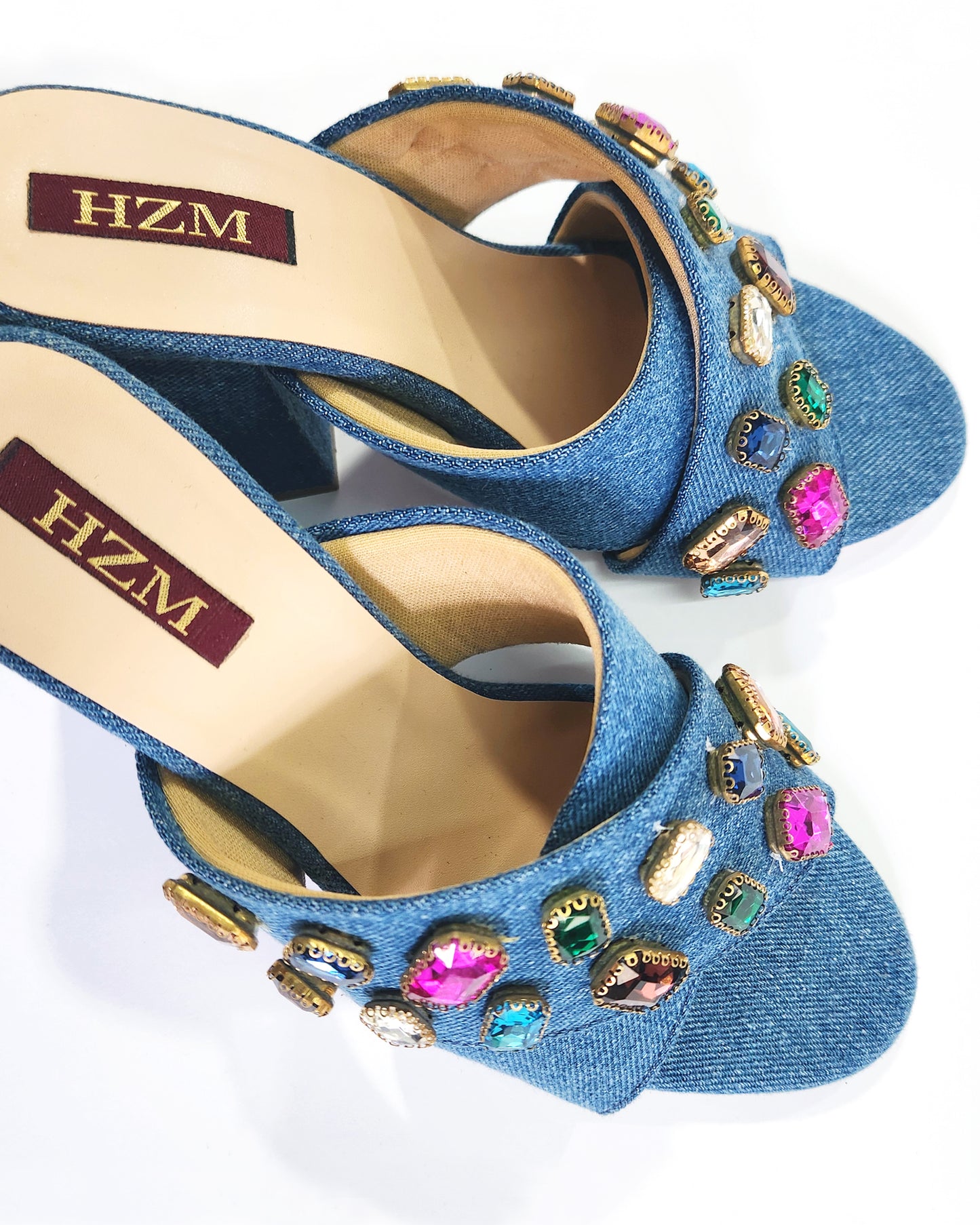 Colour burst, Block Heels: Denim