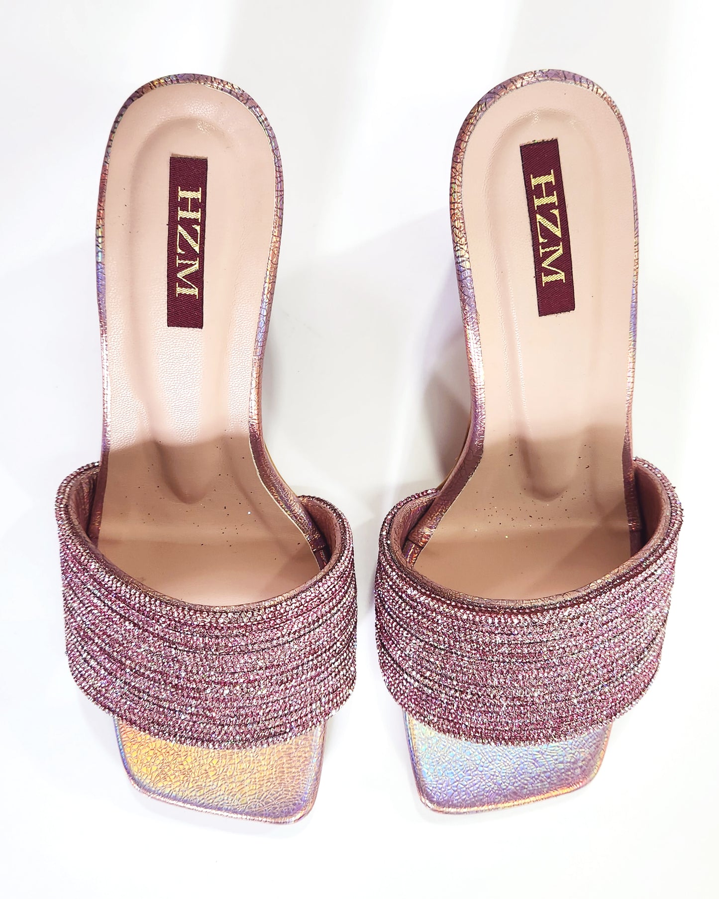 Pink Formal Wedding Party High Heels top view plain