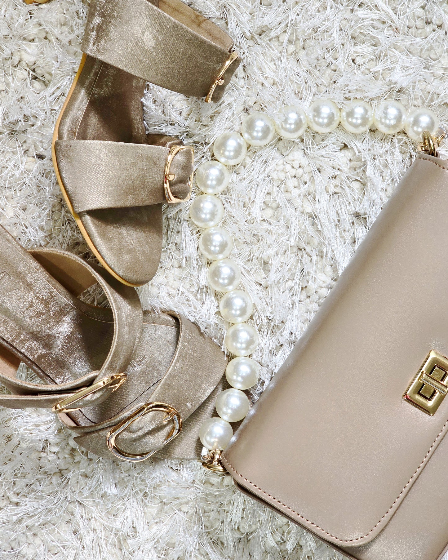 Buckled Strap Pencil Heels, Gold Antique