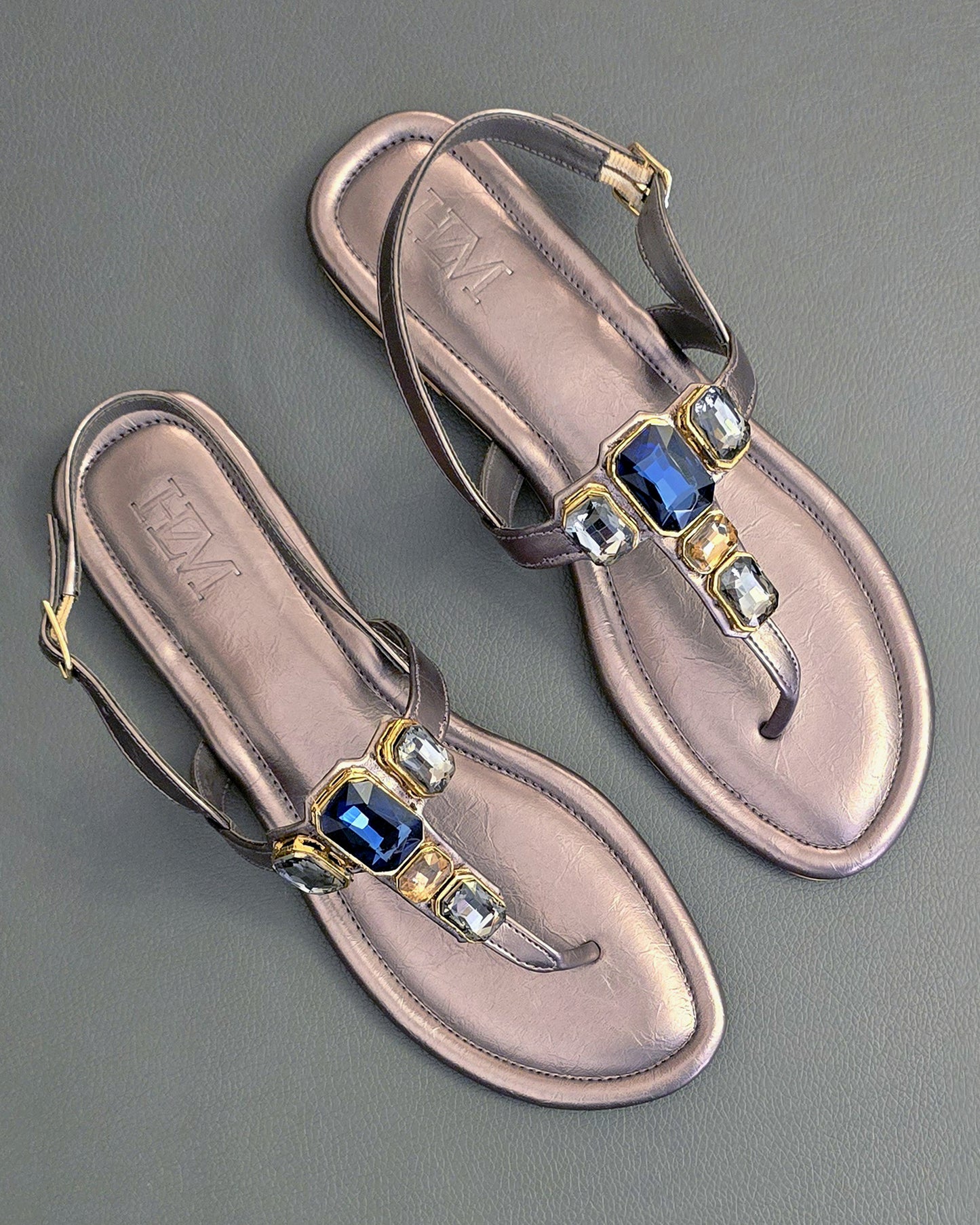Greek Goddess Sparkly Flats, Navy
