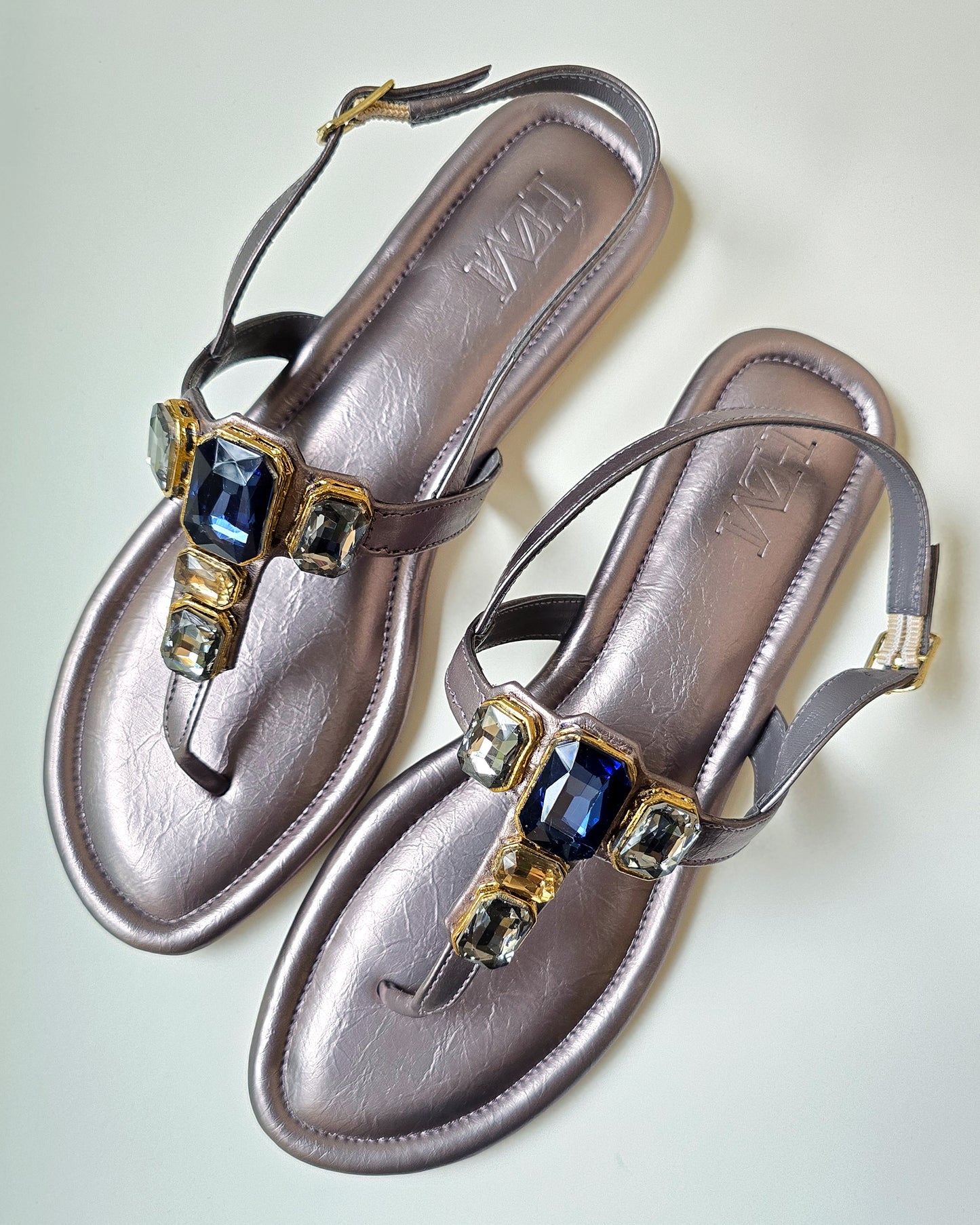 Greek Goddess Sparkly Flats, Navy