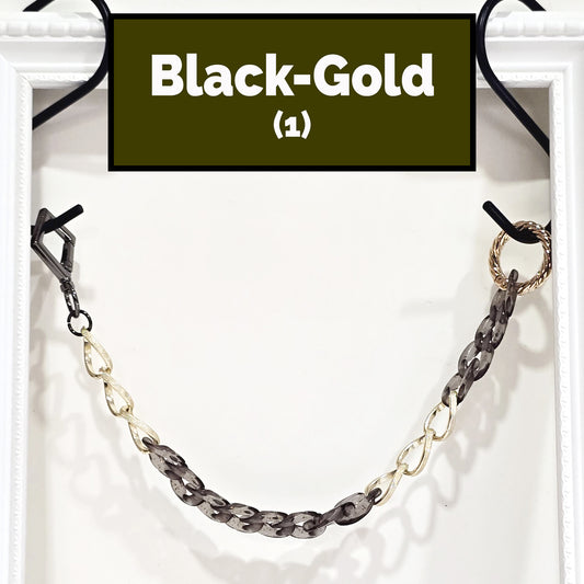 Black and Gold Acrylic Chain - Handbag Accessory