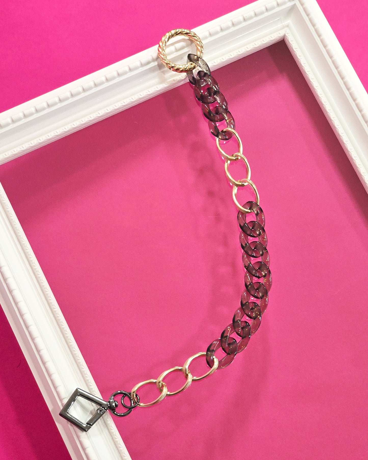 Black and Gold Acrylic Chain - Handbag Accessory