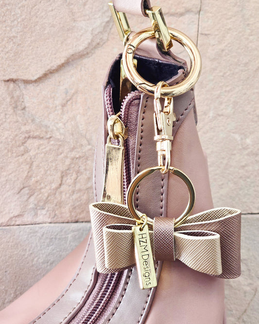 Double Bow Keychain Handbag Accessory