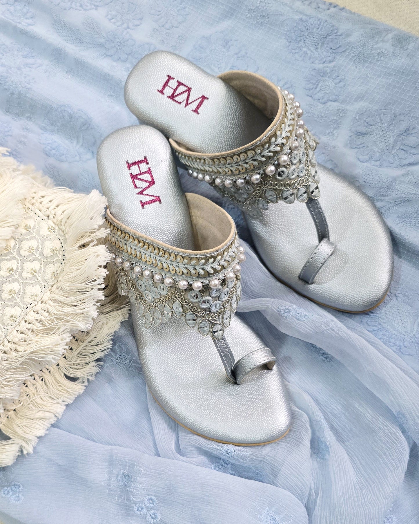 Ice Blue Pearl Heels