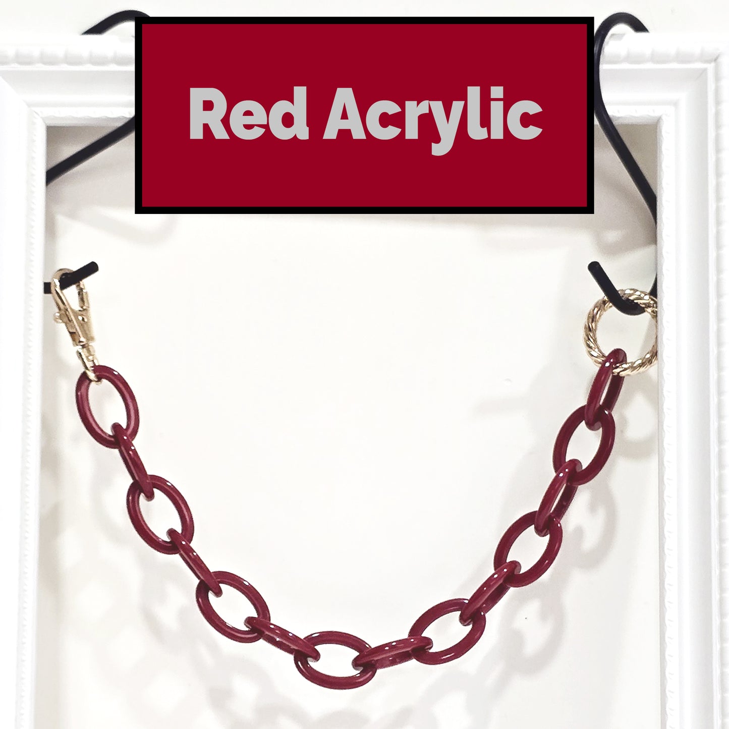 Deep Red Acrylic Chain - Handbag Accessory