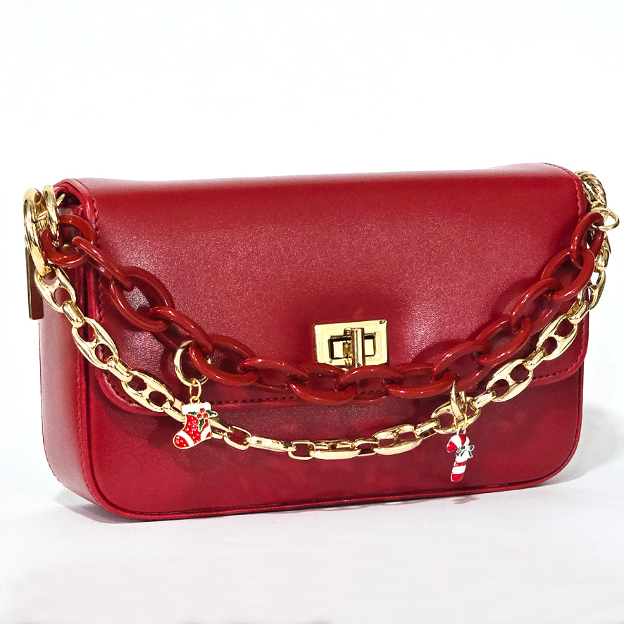 Deep Red Acrylic Chain - Handbag Accessory